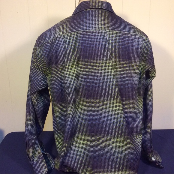 Luchiano Visconti Mens geometric long sleeve shirt size XL - Picture 3 of 10